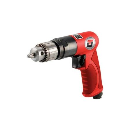 Florida Pneumatic Universal Tool Reversible Pistol Grip Air Drill, Keyed, 3/8" Chuck, 0.65 HP, 1800 RPM UT8833R-1